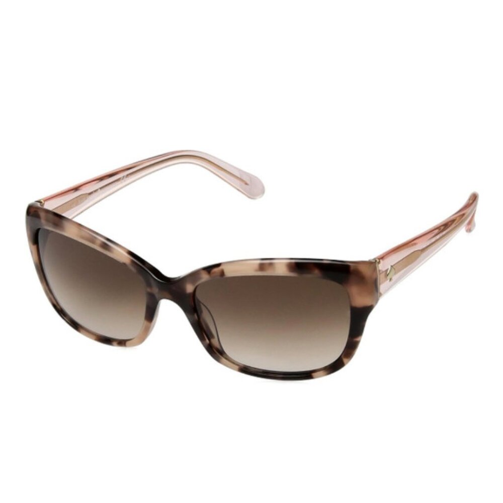 Kate Spade JOHANNA Cat Eye Sunglasses Tortoise Pink Crystal/Brown Gradient 53 mm